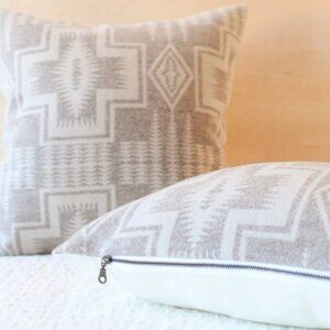 Pendleton Harding Tonal Wool Pillow Cover, Taupe Pillow Cover.  20"x20"